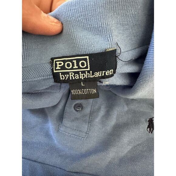 Polo by Ralph Lauren Men's Blue Slim Fit Pique Short Sleeves Polo Shirt Size L - Picture 4 of 4